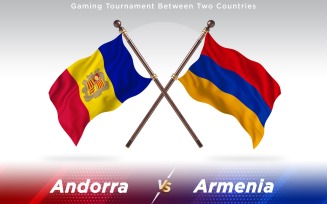 Andorra versus Armenia Two Countries Flags - Illustration