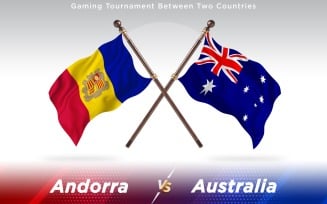 Andorra versus Australia Two Countries Flags - Illustration