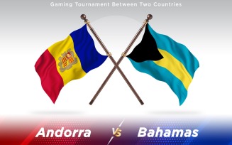 Andorra versus Bahamas Two Countries Flags - Illustration