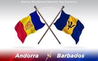 Andorra versus Barbados Two Countries Flags - Illustration