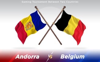Andorra versus Belgium Two Countries Flags - Illustration
