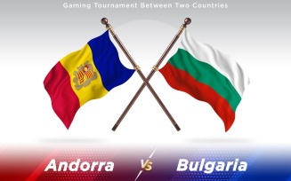 Andorra versus Bulgaria Two Countries Flags - Illustration