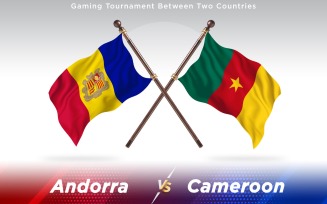 Andorra versus Cameroon Two Countries Flags - Illustration