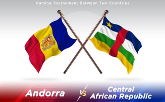 Andorra versus Central African Republic Two Countries Flags - Illustration