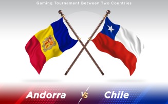 Andorra versus Chile Two Countries Flags - Illustration