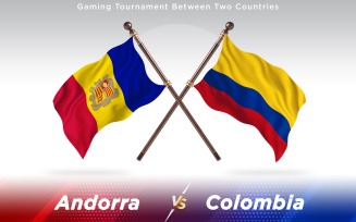 Andorra versus Colombia Two Countries Flags - Illustration