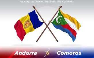 Andorra versus Comoros Two Countries Flags - Illustration