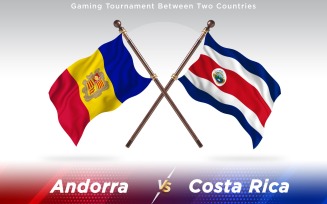 Andorra versus Costa Rica Two Countries Flags - Illustration