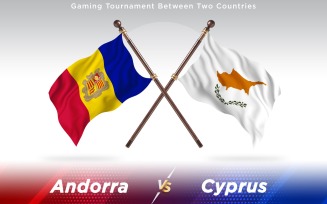 Andorra versus Cyprus Two Countries Flags - Illustration