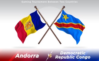 Andorra versus Democratic Republic Congo Two Countries Flags - Illustration