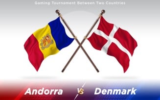 Andorra versus Denmark Two Countries Flags - Illustration