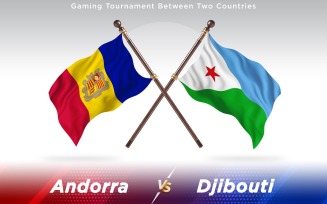 Andorra versus Djibouti Two Countries Flags - Illustration