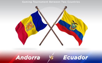 Andorra versus Ecuador Two Countries Flags - Illustration