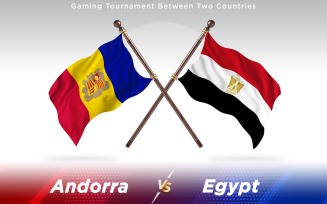 Andorra versus Egypt Two Countries Flags - Illustration