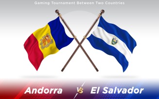 Andorra versus El Salvador Two Countries Flags - Illustration