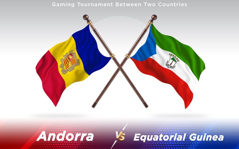 Andorra versus Equatorial Guinea Two Countries Flags - Illustration