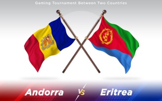 Andorra versus Eritrea Two Countries Flags - Illustration