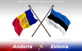 Andorra versus Estonia Two Countries Flags - Illustration