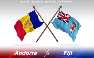 Andorra versus Fiji Two Countries Flags - Illustration