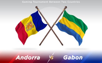 Andorra versus Gabon Two Countries Flags - Illustration