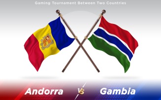Andorra versus Gambia Two Countries Flags - Illustration