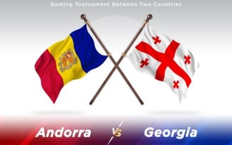 Andorra versus Georgia Two Countries Flags - Illustration