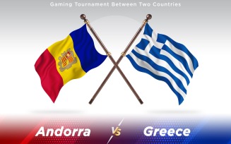 Andorra versus Greece Two Countries Flags - Illustration