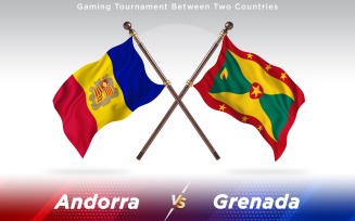 Andorra versus Grenada Two Countries Flags - Illustration