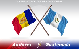 Andorra versus Guatemala Two Countries Flags - Illustration