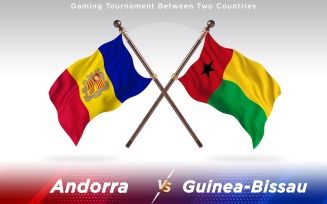 Andorra versus Guinea-Bissau Two Countries Flags - Illustration
