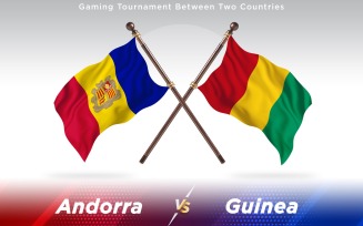 Andorra versus Guinea Two Countries Flags - Illustration