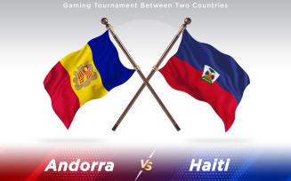 Andorra versus Haiti Two Countries Flags - Illustration