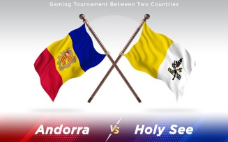 Andorra versus Holy See Two Countries Flags - Illustration