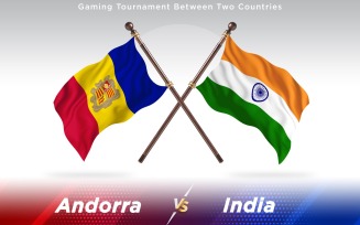 Andorra versus India Two Countries Flags - Illustration