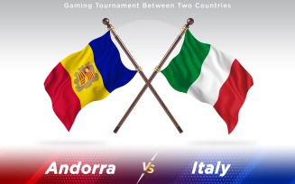 Andorra versus Italy Two Countries Flags - Illustration