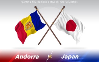Andorra versus Japan Two Countries Flags - Illustration