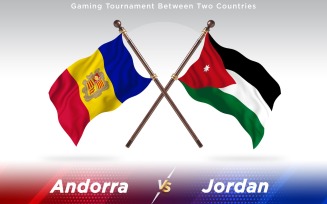 Andorra versus Jordan Two Countries Flags - Illustration