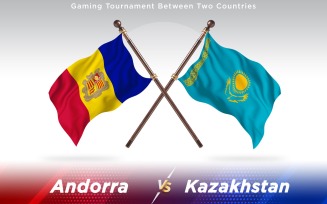 Andorra versus Kazakhstan Two Countries Flags - Illustration