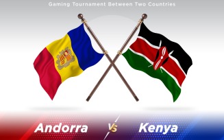 Andorra versus Kenya Two Countries Flags - Illustration