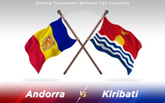 Andorra versus Kiribati Two Countries Flags - Illustration