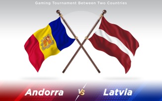 Andorra versus Latvia Two Countries Flags - Illustration