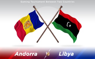 Andorra versus Libya Two Countries Flags - Illustration