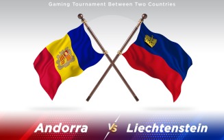 Andorra versus Liechtenstein Two Countries Flags - Illustration