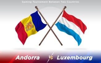 Andorra versus Luxembourg Two Countries Flags - Illustration