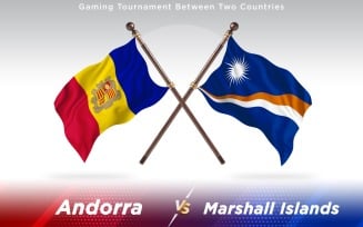 Andorra versus Marshall Islands Two Countries Flags - Illustration