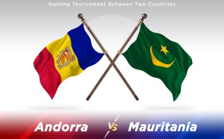 Andorra versus Mauritania Two Countries Flags - Illustration