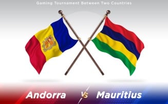 Andorra versus Mauritius Two Countries Flags - Illustration