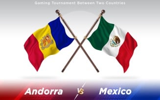 Andorra versus Mexico Two Countries Flags - Illustration