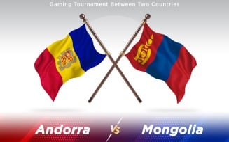 Andorra versus Mongolia Two Countries Flags - Illustration