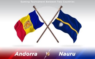 Andorra versus Nauru Two Countries Flags - Illustration